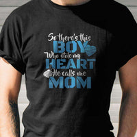 Load image into Gallery viewer, Designs by MyUtopia Shout Out:This Boy Who Stole My Heart Calls Me Mom Adult Unisex T-Shirt
