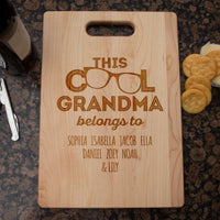 Load image into Gallery viewer, Designs by MyUtopia Shout Out:This Cool Grandma Belongs To ... Personalized With Kids Names Engraved Maple Cutting Board
