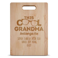 Load image into Gallery viewer, Designs by MyUtopia Shout Out:This Cool Grandma Belongs To ... Personalized With Kids Names Engraved Maple Cutting Board
