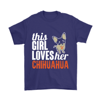 Load image into Gallery viewer, Designs by MyUtopia Shout Out:This Girl  Loves Her Chihuahua,Gildan Mens T-Shirt / Purple / S,Adult Unisex T-Shirt
