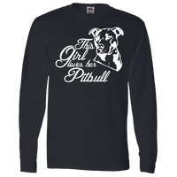 Load image into Gallery viewer, Designs by MyUtopia Shout Out:This Girl Loves Her Pitbull Adult Long Sleeve Tee,Black / S,Long Sleeve T-Shirts
