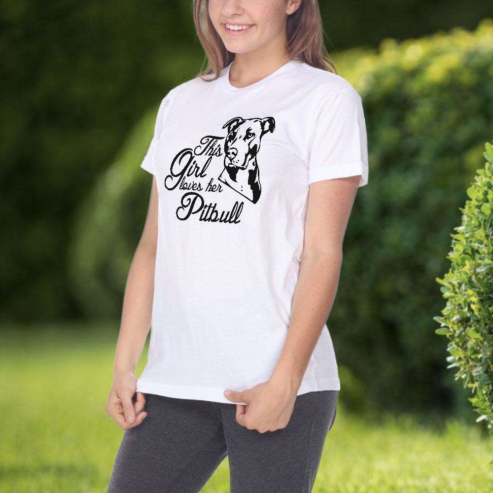 Designs by MyUtopia Shout Out:This Girl Loves Her Pitbull Adult Unisex T-Shirt