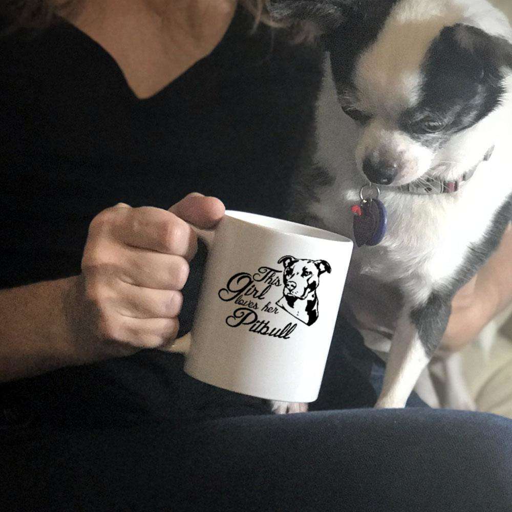 Designs by MyUtopia Shout Out:This Girl Loves Her Pitbull Ceramic White Coffee Mug