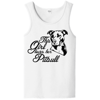 Load image into Gallery viewer, Designs by MyUtopia Shout Out:This Girl Loves Her Pitbull Ladies Tank Top,White / S,Tank Tops
