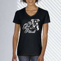 Load image into Gallery viewer, Designs by MyUtopia Shout Out:This Girl Loves Her Pitbull Ladies V Neck Tee

