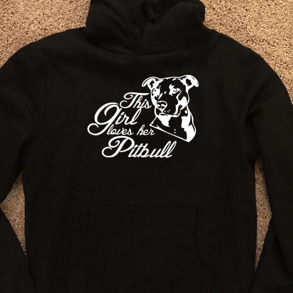 Designs by MyUtopia Shout Out:This Girl Loves Her Pitbull Pullover Hoodie