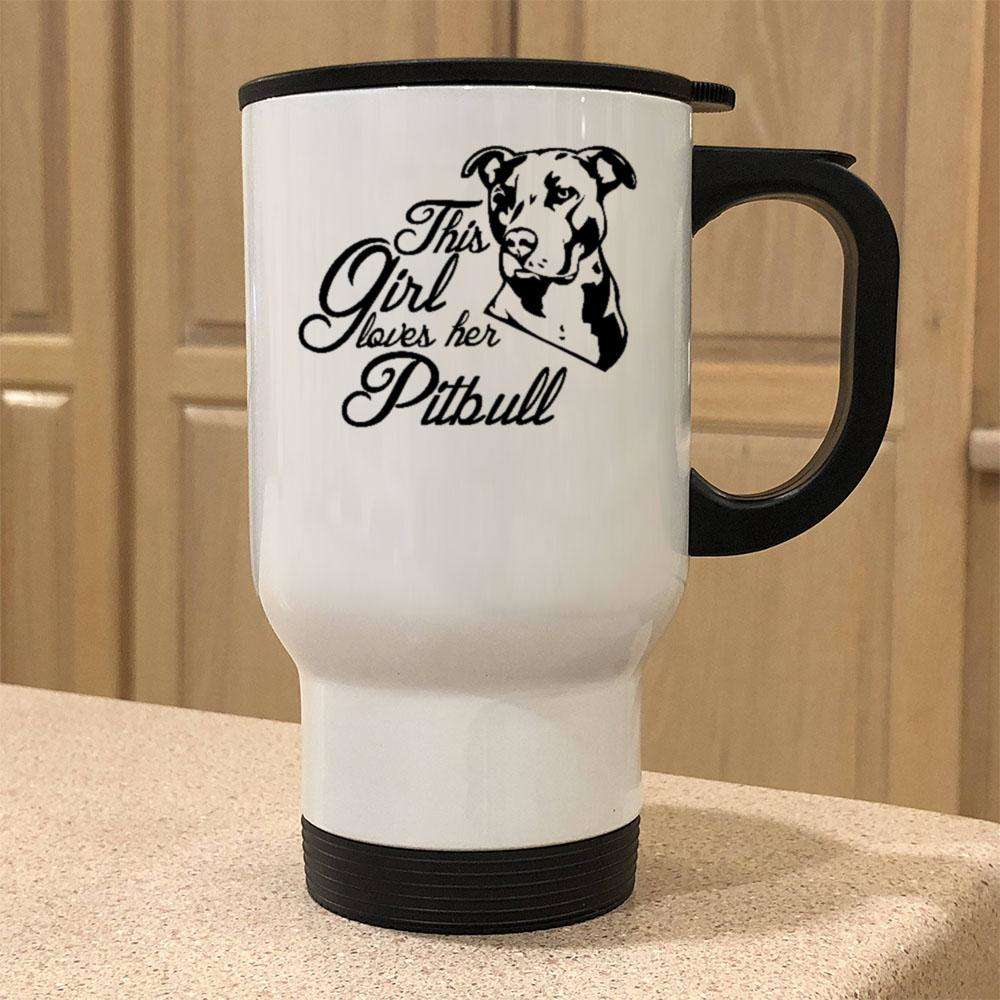 Designs by MyUtopia Shout Out:This Girl Loves Her Pitbull Stainless Steel Travel Mug