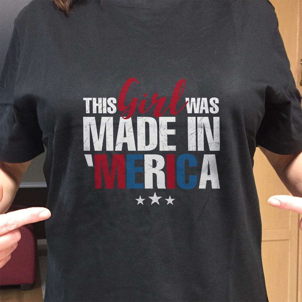 Designs by MyUtopia Shout Out:This Girl Was Made in 'Merica Adult Unisex T-Shirt