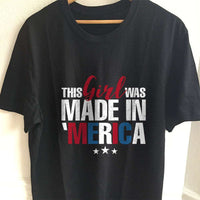 Load image into Gallery viewer, Designs by MyUtopia Shout Out:This Girl Was Made in &#39;Merica Adult Unisex T-Shirt,S / Black,Adult Unisex T-Shirt
