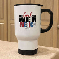 Load image into Gallery viewer, Designs by MyUtopia Shout Out:This Girl Was Made in &#39;Merica Stainless Steel Travel Coffee Mug w. Twist Close Lid,White / 14 oz,Travel Mug
