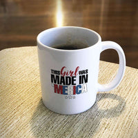 Load image into Gallery viewer, Designs by MyUtopia Shout Out:This Girl Was Made in &#39;Merica White Coffee Mug,11oz / White,Ceramic Coffee Mug
