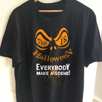 Load image into Gallery viewer, Designs by MyUtopia Shout Out:This Is Halloween Adult Unisex Cotton Short Sleeve T-Shirt,S / Black,Adult Unisex T-Shirt
