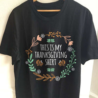 Load image into Gallery viewer, Designs by MyUtopia Shout Out:This Is My Thanksgiving Shirt Adult Unisex Cotton Short Sleeve T-Shirt,S / Black,Adult Unisex T-Shirt
