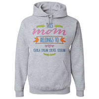 Load image into Gallery viewer, Designs by MyUtopia Shout Out:This Mom Belongs To Personalized with Kid&#39;s Names Adult Hoodie
