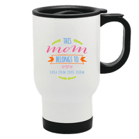 Load image into Gallery viewer, Designs by MyUtopia Shout Out:This Mom Belongs To Personalized with Kid&#39;s Names Travel Mug
