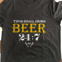 Load image into Gallery viewer, Designs by MyUtopia Shout Out:Thou Shall Drink Beer Drinking Humor Unisex T-Shirt
