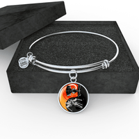 Load image into Gallery viewer, Designs by MyUtopia Shout Out:TIE - Xwing Ying Yang Handcrafted Jewelry,Bangle w/8&quot;-9&quot; Wire Bracelet / Silver,Necklace
