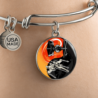 Load image into Gallery viewer, Designs by MyUtopia Shout Out:Tie Fighter / xWing Ying Yang Bangle Bracelet
