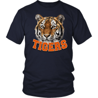 Load image into Gallery viewer, Designs by MyUtopia Shout Out:Tigers,District Unisex Shirt / Navy / S,Adult Unisex T-Shirt

