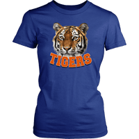 Load image into Gallery viewer, Designs by MyUtopia Shout Out:Tigers,District Womens Shirt / Royal Blue / XS,Adult Unisex T-Shirt
