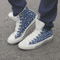 Load image into Gallery viewer, Designs by MyUtopia Shout Out:Timey Wimey Christmas All Over Print Canvas High Top Shoes,Men&#39;s / Mens US 5 (EU38) / Blue,High Top Sneakers

