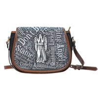 Load image into Gallery viewer, Designs by MyUtopia Shout Out:Timey Wimey Doctor Who Fan Canvas Saddlebag Style Crossbody Purse,Weeping Angel,Cross-Body Purse
