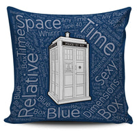 Load image into Gallery viewer, Designs by MyUtopia Shout Out:Timey Wimey Pillowcases,Tardis / Blue,Pillowcases
