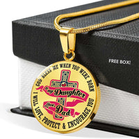 Load image into Gallery viewer, Designs by MyUtopia Shout Out:To my Daughter Love Dad -God Blessed me When you were Born Personalized Keepsake Necklace
