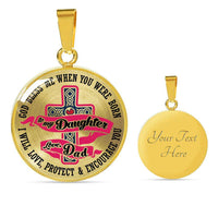 Load image into Gallery viewer, Designs by MyUtopia Shout Out:To my Daughter Love Dad -God Blessed me When you were Born Personalized Keepsake Necklace,Luxury Necklace (Gold) / Yes / Gold Plate,Necklace
