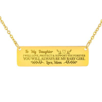 Load image into Gallery viewer, Designs by MyUtopia Shout Out:To My Daughter ... My Baby Girl...  Personalized Gift from Mom Engraved Horizontal Bar Necklace,18K Gold Over Stainless Steel / No,Necklace
