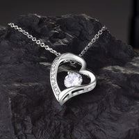 Load image into Gallery viewer, Designs by MyUtopia Shout Out:To My Dear Wife Gift Necklace with Personalized Message Card - Forever Love Heart Necklace with Your Hug is my Heaven Personalized Message Card
