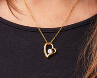 Load image into Gallery viewer, Designs by MyUtopia Shout Out:To My Dear Wife Gift Necklace with Personalized Message Card - Forever Love Heart Necklace with Your Hug is my Heaven Personalized Message Card
