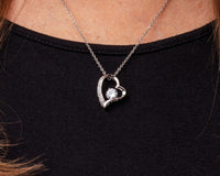 Load image into Gallery viewer, Designs by MyUtopia Shout Out:To My Dear Wife Gift Necklace with Personalized Message Card - Forever Love Heart Necklace with Your Hug is my Heaven Personalized Message Card
