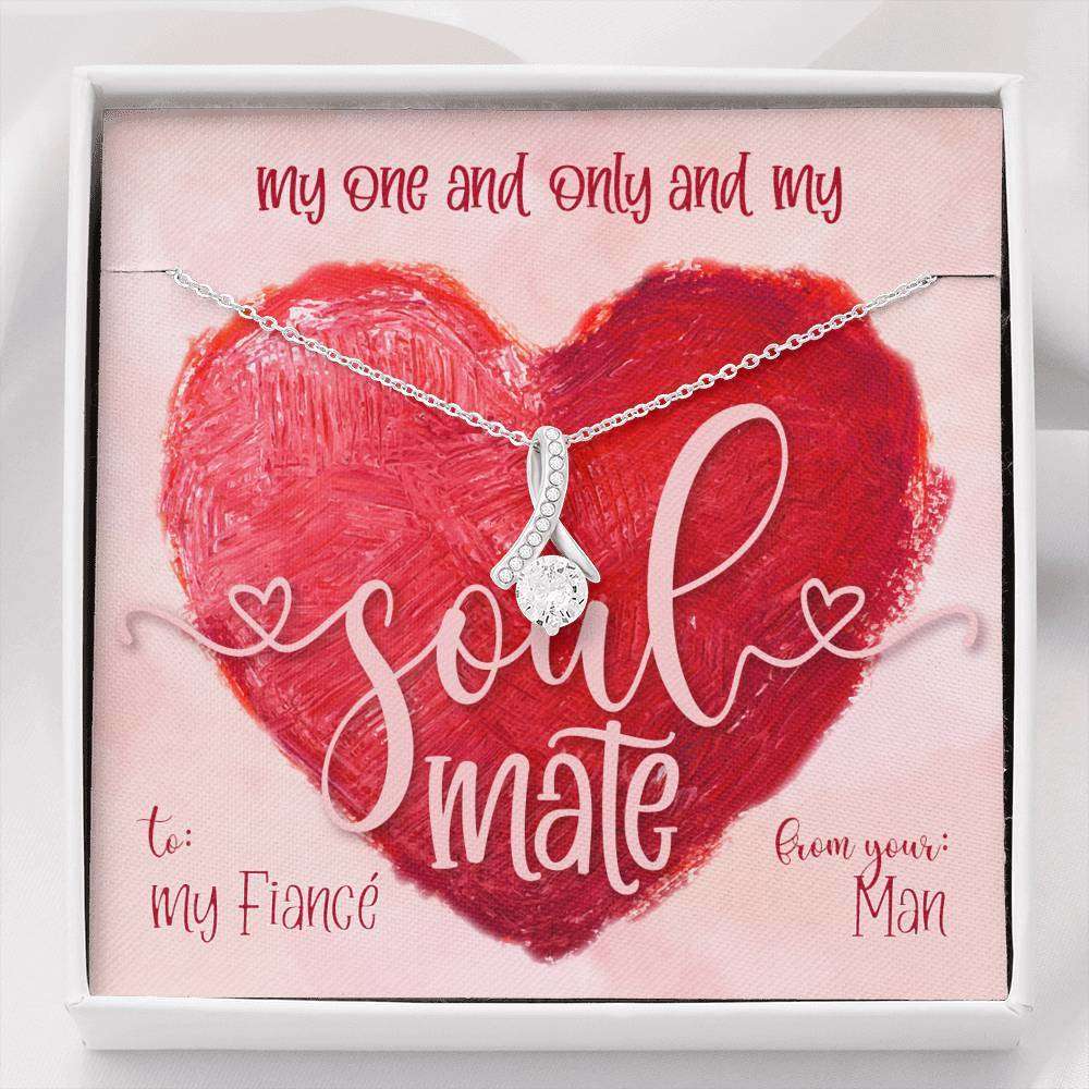 Designs by MyUtopia Shout Out:To My Fiance My One and Only Soul Mate, Alluring Beauty Necklace,Standard Box / 14k white gold finish,Alluring Beauty Necklace