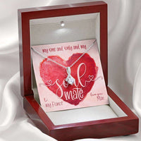 Load image into Gallery viewer, Designs by MyUtopia Shout Out:To My Fiance My One and Only Soul Mate, Alluring Beauty Necklace,Mahogany Style Luxury Box / 14k white gold finish,Alluring Beauty Necklace
