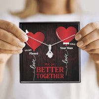 Load image into Gallery viewer, Designs by MyUtopia Shout Out:To My Fiance We&#39;re Better Together Alluring Beauty Ribbon Necklace
