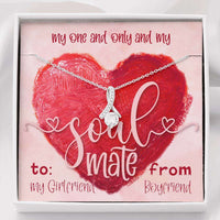 Load image into Gallery viewer, Designs by MyUtopia Shout Out:To My Girlfriend My One and Only Soul Mate, Alluring Beauty Necklace,Standard Box / 14k white gold finish,Alluring Beauty Necklace
