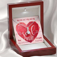 Load image into Gallery viewer, Designs by MyUtopia Shout Out:To My Girlfriend My One and Only Soul Mate, Alluring Beauty Necklace,Mahogany Style Luxury Box / 14k white gold finish,Alluring Beauty Necklace
