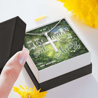 Load image into Gallery viewer, Designs by MyUtopia Shout Out:To My Girlfriend Personalized Bible Verse Message Card Artesian Cross Necklace
