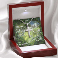 Load image into Gallery viewer, Designs by MyUtopia Shout Out:To My Girlfriend Personalized Bible Verse Message Card Artesian Cross Necklace
