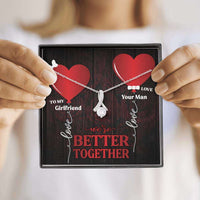 Load image into Gallery viewer, Designs by MyUtopia Shout Out:To My Girlfriend We&#39;re Better Together Alluring Beauty Ribbon Necklace
