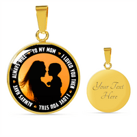 Load image into Gallery viewer, Designs by MyUtopia Shout Out:To My Mom I love you, Always Liquid Glass Personalized Engravable Keepsake Necklace,Gold / Yes,Necklace
