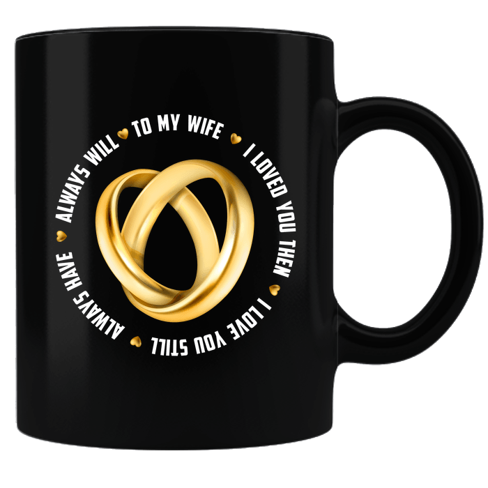 Designs by MyUtopia Shout Out:To My Wife Black Coffee Mug,Black,Ceramic Coffee Mug