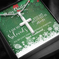 Load image into Gallery viewer, Designs by MyUtopia Shout Out:To My Wife Gift Necklace with Personalized Message Card - Artisan Cross Necklace with I Am My Beloveds
