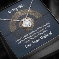 Load image into Gallery viewer, Designs by MyUtopia Shout Out:To My Wife Gift Necklace with Personalized Message card - Love Knot Cubic Zirconia Necklace with Personalized I Want To Hold You Message Card
