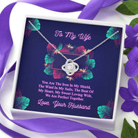 Load image into Gallery viewer, Designs by MyUtopia Shout Out:To My Wife Gift Necklace with Personalized Message card - Love Knot Cubic Zirconia Necklace with Personalized You are the Iron Message Card

