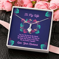 Load image into Gallery viewer, Designs by MyUtopia Shout Out:To My Wife Gift Necklace with Personalized Message card - Ribbon Cubic Zirconia Necklace with Personalized You are The Iron Message Card
