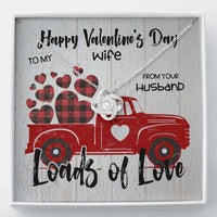 Load image into Gallery viewer, Designs by MyUtopia Shout Out:To My Wife, Loads of Love, Eternal Love Knot Crystal Necklace with Valentines Day Gift Message Card,Standard Box / 14k White Gold Finish,Love Knot Necklace
