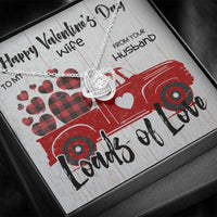 Load image into Gallery viewer, Designs by MyUtopia Shout Out:To My Wife, Loads of Love, Eternal Love Knot Crystal Necklace with Valentines Day Gift Message Card
