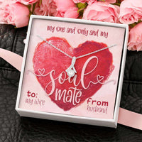 Load image into Gallery viewer, Designs by MyUtopia Shout Out:To My Wife, My One and Only Soul Mate, Alluring Beauty Crystal Necklace with Gift Message Card
